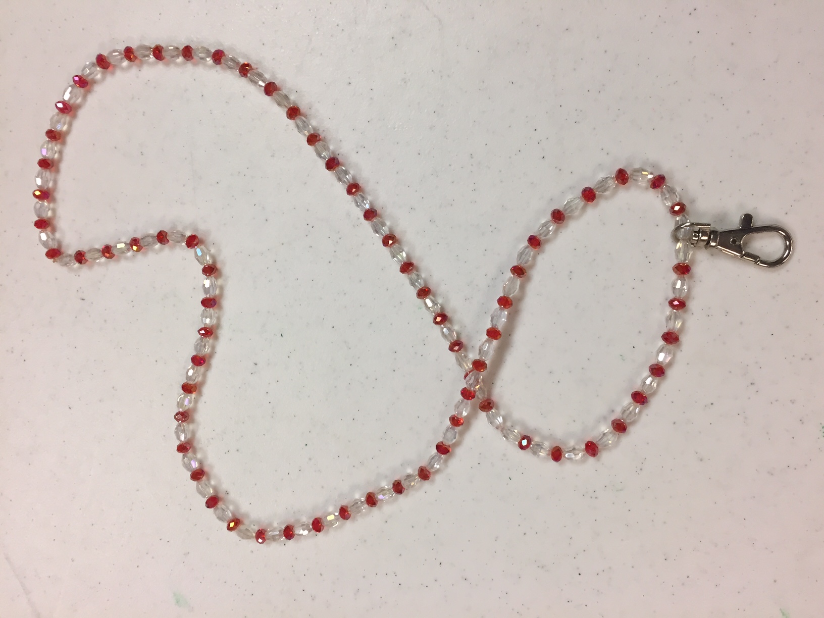 Beaded Lanyard - RED - CLEARANCE